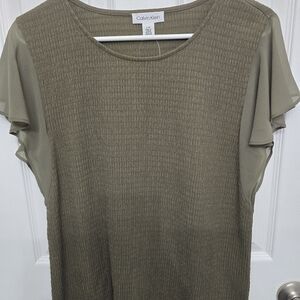 Calvin Klein Olive Green Women's Top
